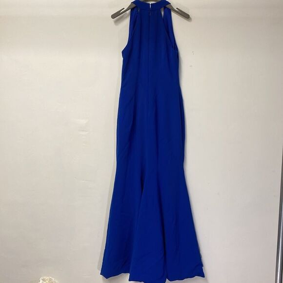 Theia Cobalt Smooth Mermaid Gown - Picture 10 of 14